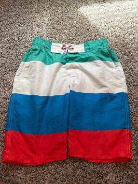Mini Boden Kids Boys Swim Trunks Colorblock 13-14Y